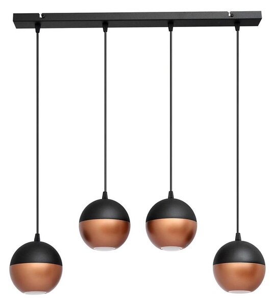 LED Lustr na lanku MIDWAY 4xGU10/4,8W/230V černá/měděná