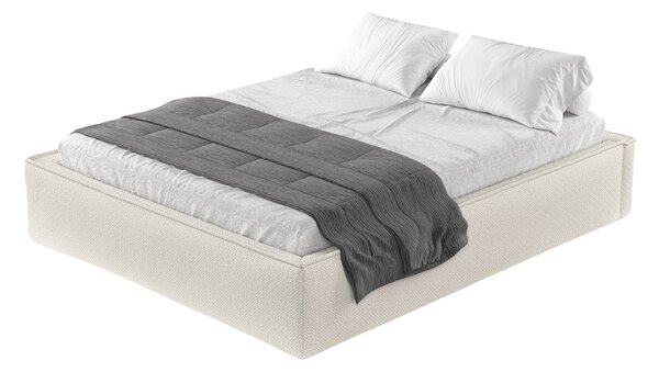 Maison de Rêve Béžová čalouněná dvoulůžková postel ALVAR L 160 x 200 cm s úložným prostorem