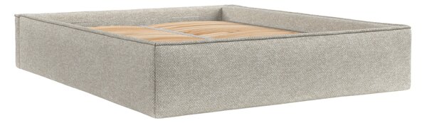 Maison de Rêve Šedobéžová čalouněná dvoulůžková postel ALVAR L 140 x 200 cm s úložným prostorem