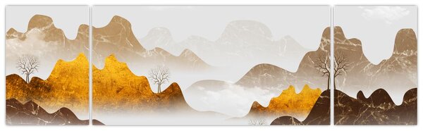 Obraz - Hory v mlze (170x50 cm)