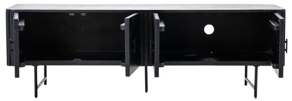 -25 % Dny MOMENTI– Eleonora Černý dřevěný TV stolek Remi 170 x 45 cm