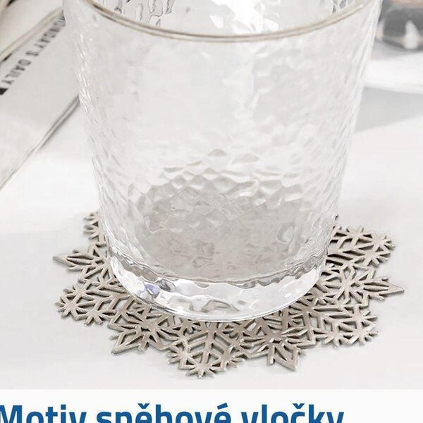 Podtácek sněhová vločka - stříbrná