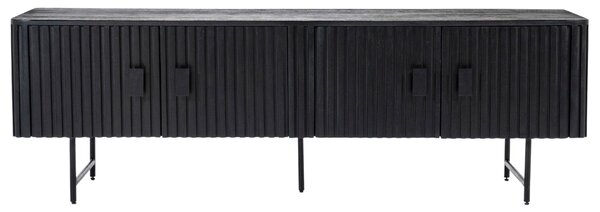 -25 % Dny MOMENTI– Eleonora Černý dřevěný TV stolek Remi 170 x 45 cm