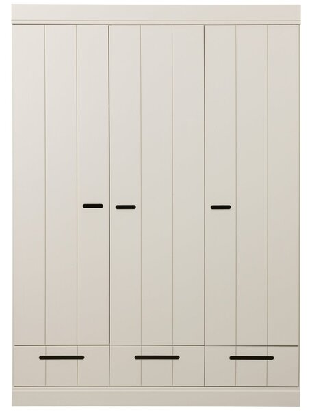 WOOOD Pískově hnědá dřevěná šatní skříň Ernie 195 x 140 cm