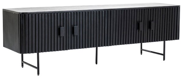 -25 % Dny MOMENTI– Eleonora Černý dřevěný TV stolek Remi 170 x 45 cm