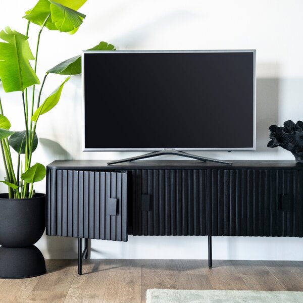 Eleonora Hnědý dřevěný TV stolek Remi 250 x 45 cm