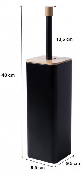 Erga Fonti, WC kartáč na postavení, černá-bambus, ERG-YKA-PD.FONTI-BLK