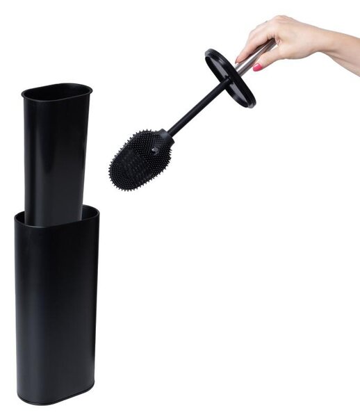 Erga Malavi, silikonový WC kartáč na postavení, černá, ERG-YKA-CH.MALAVI-BLK