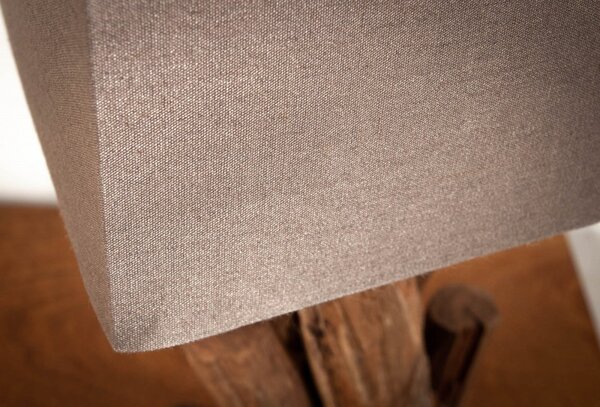 Koloniální stolní lampa Pure Nature s hnědým hranatým stínítkem 45cm