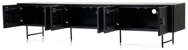 Eleonora Černý dřevěný TV stolek Remi 250 x 45 cm