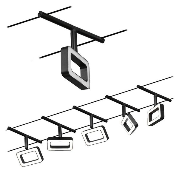 Paulmann 94485 - SADA 5xLED/4,8W Kompletní lankový systém FRAME 230V černá