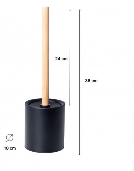 Erga Selina, WC kartáč na postavení, černá-hnědá, ERG-YKA-CH.SELINA-BLK