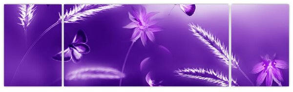 Obraz - Motýlí louka (170x50 cm)