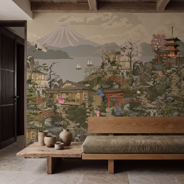 Fototapeta Obraz vesnice, Fototapety s japonskou zahradou, Populární fototapety - Tapeko.co.cz