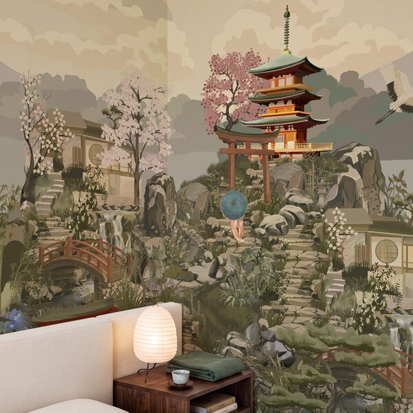 Fototapeta Obraz vesnice, Fototapety s japonskou zahradou, Populární fototapety - Tapeko.co.cz