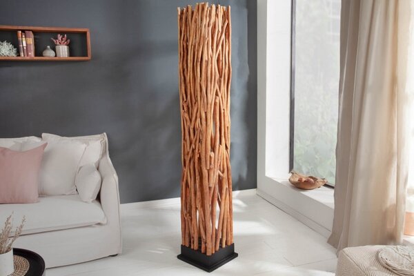 Venkovská stylová stojací lampa Euphoria z masivního dřeva 178cm