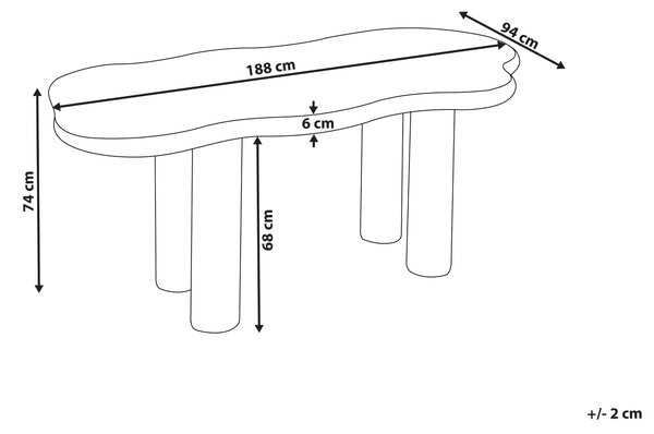 Jídelní stůl ONDLE Krémově bílá 188 cm 94 cm