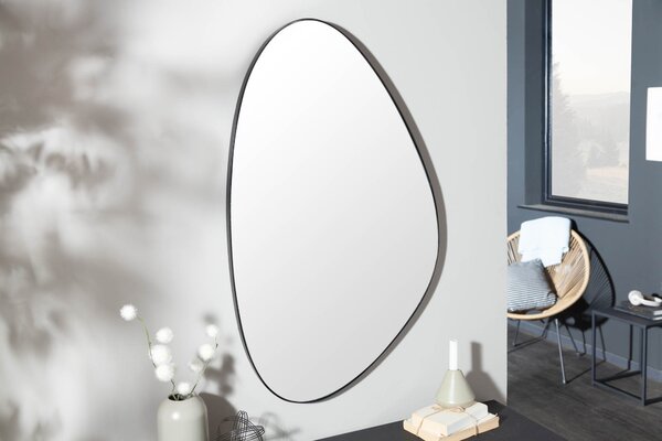 Moderní stylové atypické nástěnné zrcadlo Smialls v černém rámu 90cm