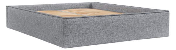 Maison de Rêve Šedá čalouněná dvoulůžková postel ALVAR L 140 x 200 cm s úložným prostorem