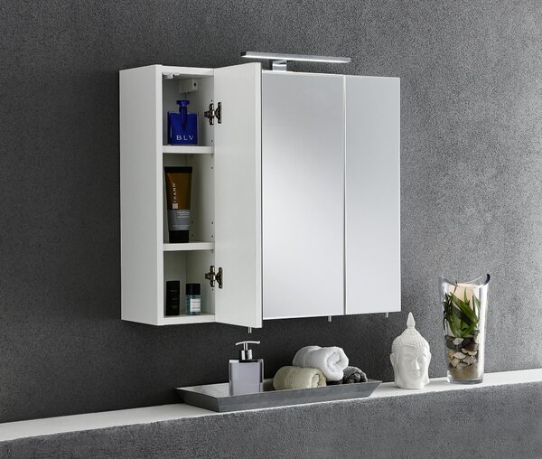 ZRCADLOVÁ SKŘÍŇKA, bílá, 70/60/20 cm Xora - Koupelnové série