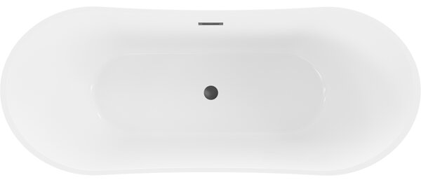 Mexen Celia, volně stojící vana 170 x 75 cm, bílá-černá, černý matný přepad, 52331707575-70