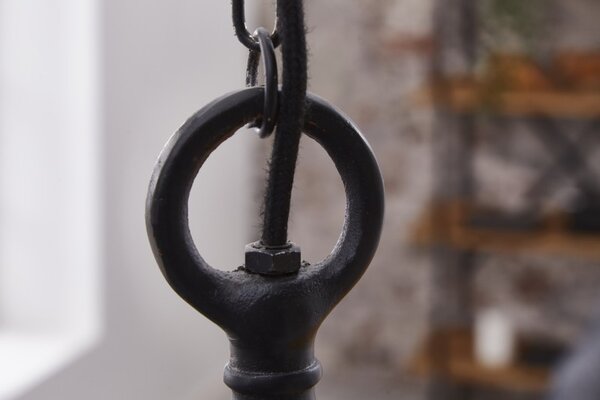 Industriální závěsná lampa Castor v černé barvě z kovu 45cm