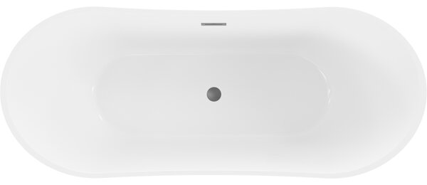 Mexen Celia, volně stojící vana 170 x 75 cm, bílá-černá, broušený grafit přepad, 52331707575-95