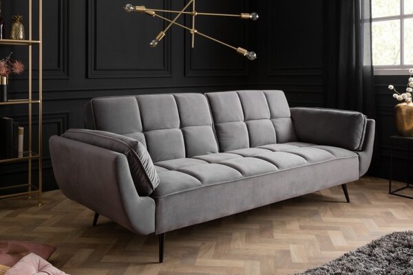 Art-deco designová sedačka Rimadea v šedé barvě 215cm