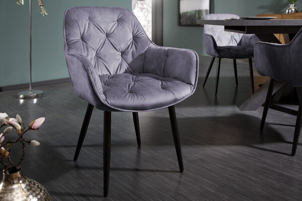 Retro designové čalouněné fialové křeslo Milano s područkami 84cm
