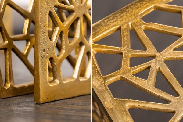 Art-deco set čtverečních konferenčních stolků Hoja zlaté barvy
