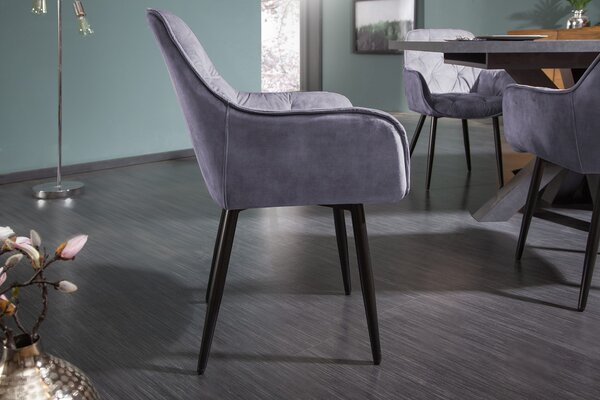Retro designové čalouněné fialové křeslo Milano s područkami 84cm