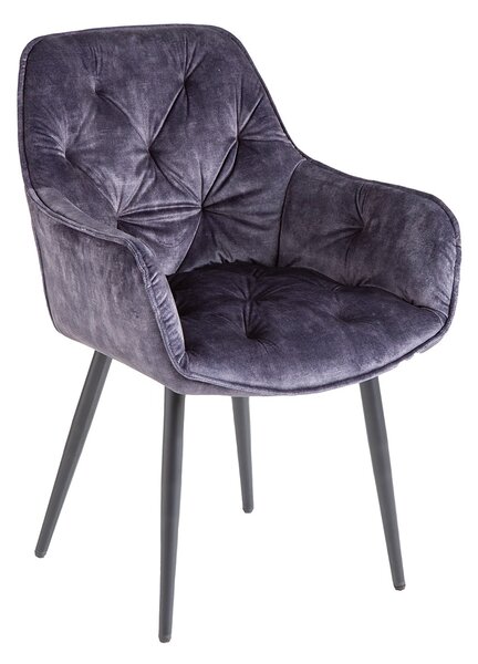 Retro designové čalouněné fialové křeslo Milano s područkami 84cm