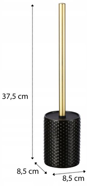 Erga Madrid, keramický WC kartáč, černá-zlatá matná, ERG-SEP-10SZCMADRBLAC
