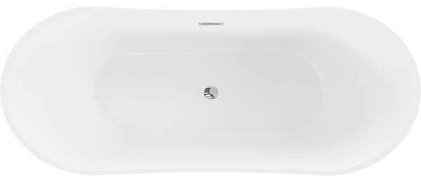 Mexen Celia, volně stojící vana 170 x 75 cm, bílá-černá, chromový přepad, 52331707575-01