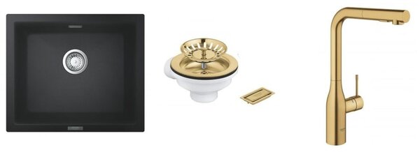 Sada kuchyňská baterie Grohe Essence 30270GN0, granitový dřez Grohe K700 31654AP0, 40997GN0