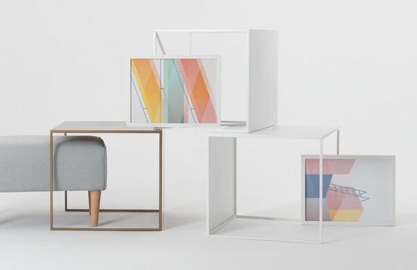 Nordic Design Zlatý kovový konferenční stolek Gene 50 x 50 cm