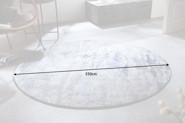 Orientální kulatý koberec Adassil s modrým vzorem 150cm