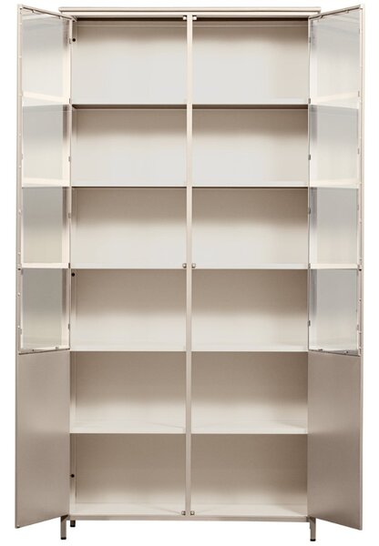 WOOOD Pískově hnědá kovová vitrína Merrick 200 x 99 cm
