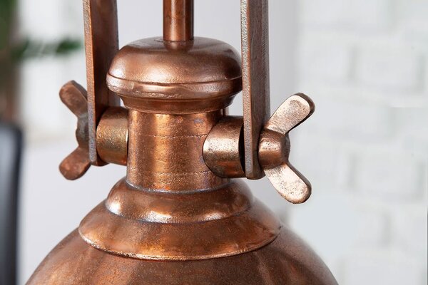 Industriální závěsná lampa Manilla v měděné barvě z kovu 45cm