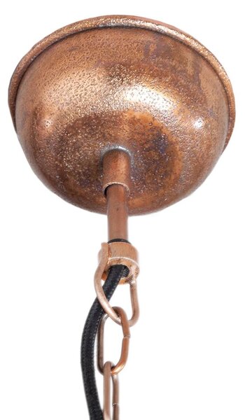 Industriální závěsná lampa Manilla v měděné barvě z kovu 45cm