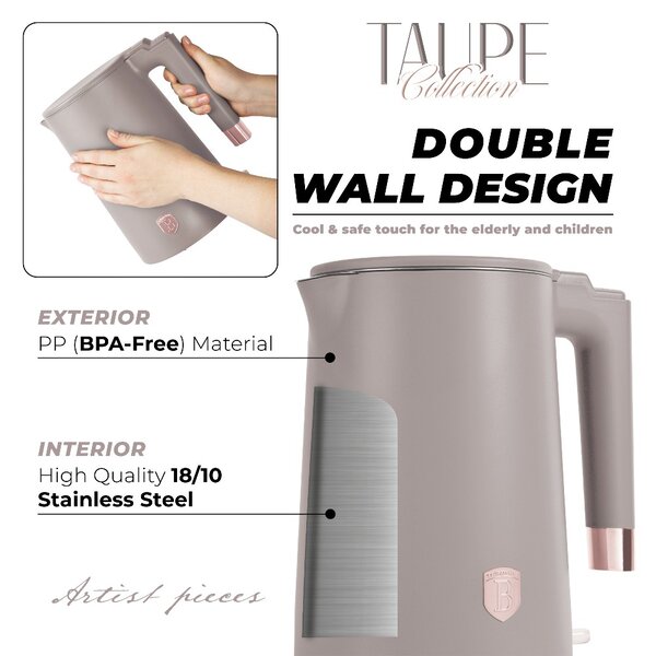 Rychlovarná konvice s dvojitou stěnou Taupe Collection