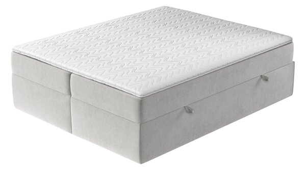 Maison de Rêve Světle béžová sametová postel boxspring ASH 140 x 200 cm