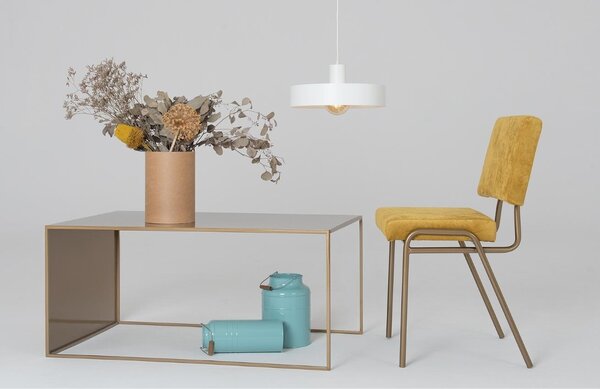 Nordic Design Zlatý kovový konferenční stolek Gene 100 x 60 cm