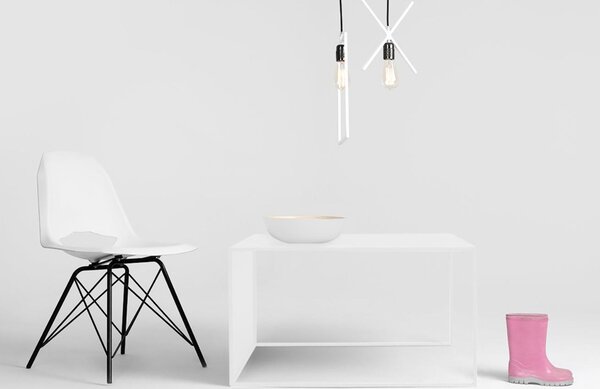 Nordic Design Bílý kovový konferenční stolek Gene 80 x 80 cm