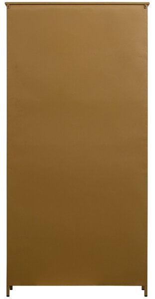 WOOOD Medově žlutá kovová vitrína Merrick 200 x 99 cm