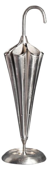 Art-deco designový kovový stojan na deštníky Rociada stříbrné barvy ve tvaru deštníku 91cm