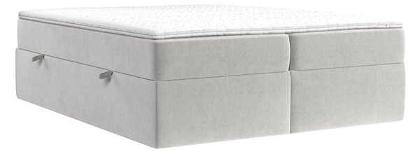 Maison de Rêve Světle béžová sametová postel boxspring ASH 140 x 200 cm