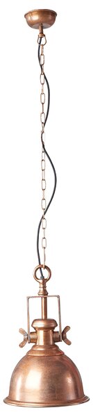 Industriální závěsná lampa Manilla v měděné barvě z kovu 45cm