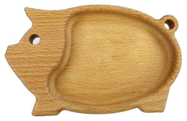 AMADEA Dřevěná miska ve tvaru prasete, masivní dřevo, rozměr 20x12,50x2 cm