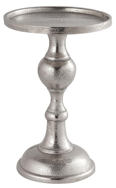 Designový antický svícen Farrah ve stříbrné barvě z kovu 18cm